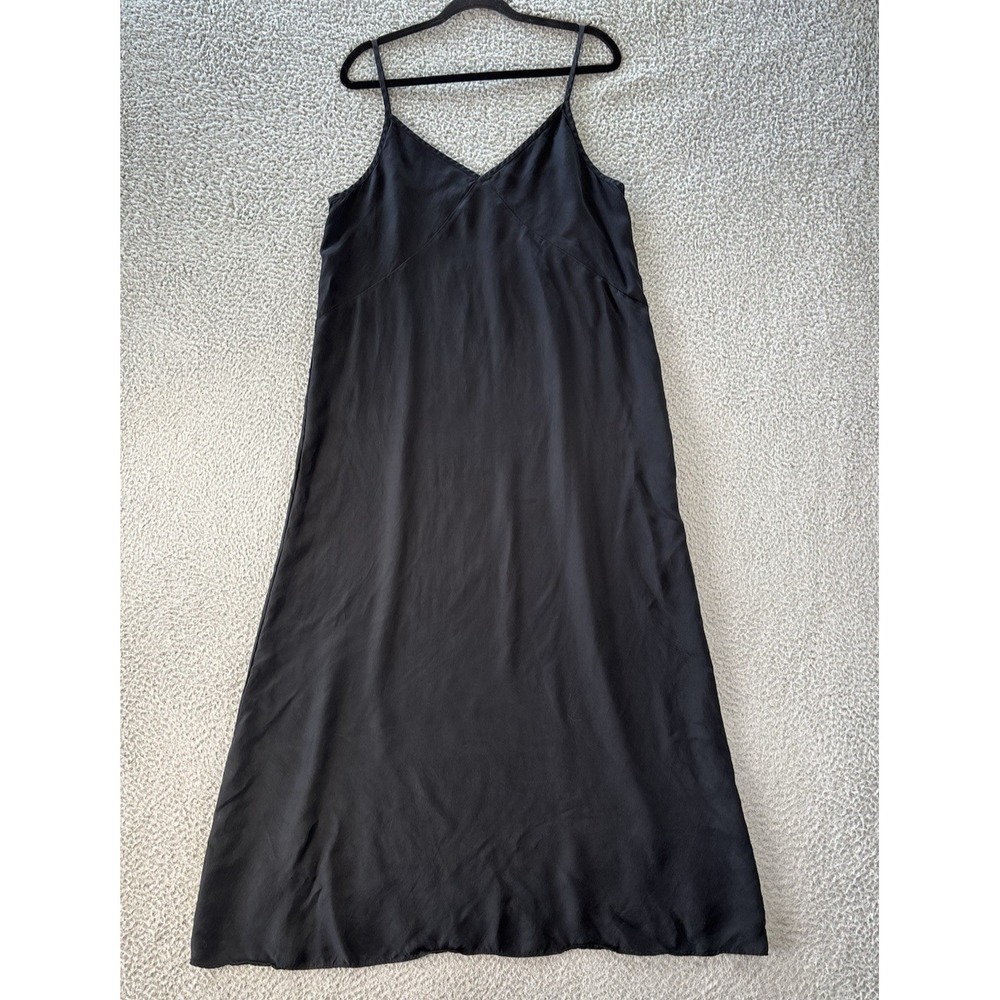 Jenni Kayne Rio Slip Dress Womens XL Black Cupro Viscose Blend Minimalist